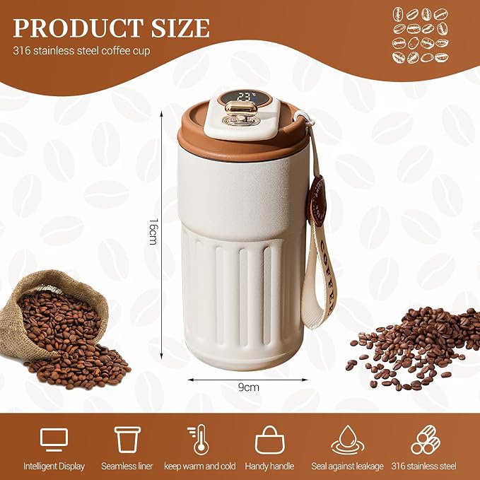 BrewTech Stainless Steel Vacuum Coffee Mug